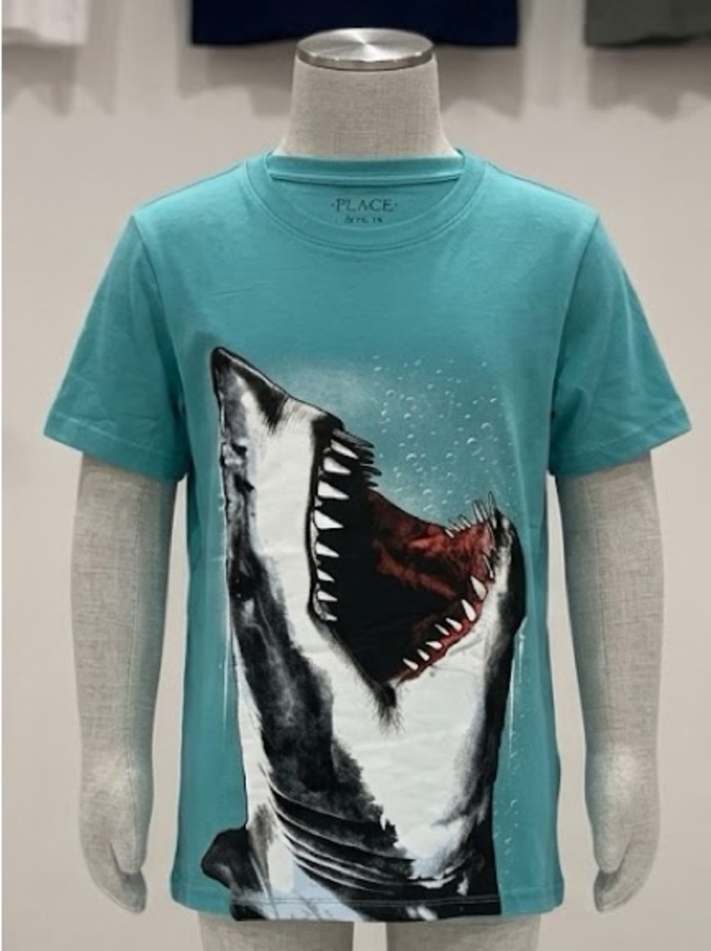 The Children’s Place Teal Shark Bite Graphic Short-Sleeve Tee XL